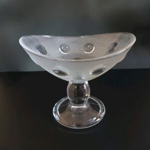 Stylish Italian Frosted Glass Ice Cream Dish Set Of 2